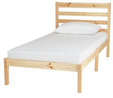 Home Kaycie Single Bed Frame Pine | Sturdy Bedroom Furniture Base with Mattress