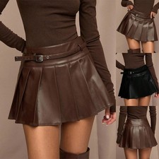 Ladies Girls PU Leather Mini