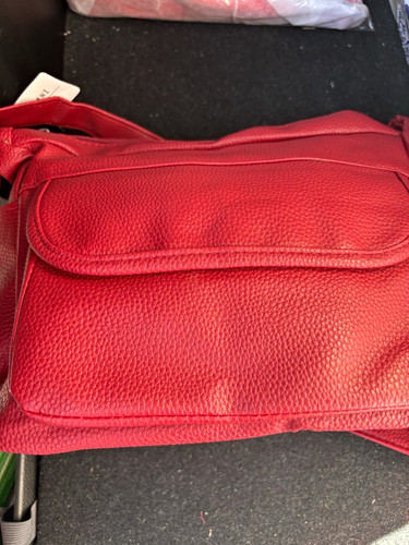 Women red pebbled - red, faux