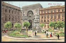 Artist postcard Milano, Piazza della Scala 1906 