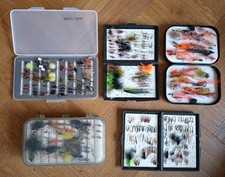 Fab Job Lot Of Vintage Fly Fishing Flies Various Sizes Types Salmon Game Trout