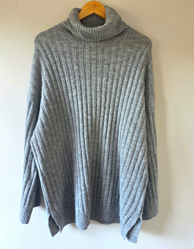 Grey rib knit oversized - h&m,