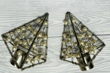 White Pearl and Silver hardware Triangle Curtain Pole Finials