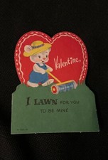 Vintage Push Mower & Bear