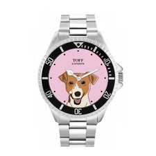 Toff London TLWL-7914 Mens Beige Jack Russell Terrier Dog Head Watch