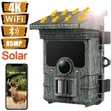 WiFi Bluetooth 4K 85MP Trail Camera Solar Hunting Game Wildlife Cam Night Vision