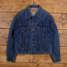 Vintage Levis Denim Jacket 44 Mens 90s Stonewash Blue Levi's Trucker Jean