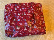 Harrods Red PVC Cotton Dog & Union Jack Flag Print Zipped Tote Shopping Bag