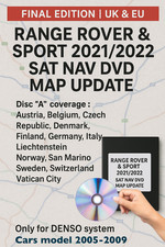 Range Rover Sat Nav DVD 2021/2022 Final Map Update Europe DENSO System disc A