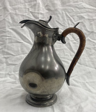 Vintage Cooper Brothers Pewter Lidded Jug with Wicker Handle [NR]