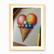 Ice Cream Heart Art Print