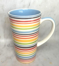 Whittard of Chelsea tall latte mug, multi colour stripes - mint condition