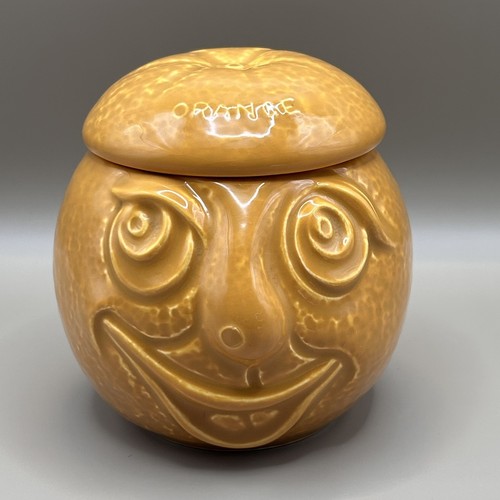Vintage sylvac orange face pot - vintage,