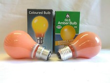 25w Coloured GLS Light Bulbs BC (B22)orES (E27)  Pink Blue Amber Green Red,White