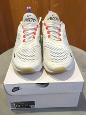 Nike Air Max 270 White Black Safety Orange Shoes Men's Size 10 DX2347-100