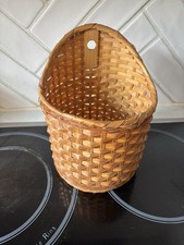 Vintage 1970s Plant Pot Holder Wall mountable Wicker