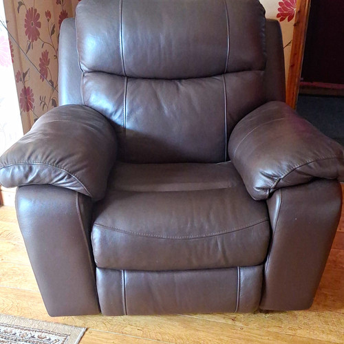 Brown recliner armchair with - recliner,