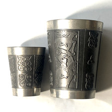 Mullingar Irish Celtic Design Pewter Cups