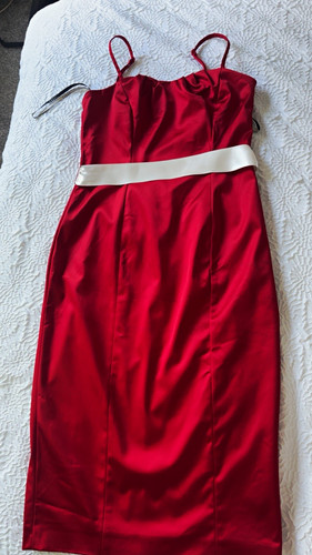 Coast red satin sleeveless - red,