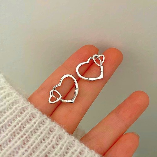 925 sterling silver heart drop - silver,