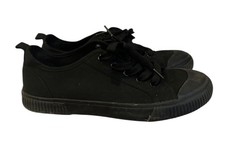 Tu Black Plimsoles Trainers Size 7 Lace Up Casual Pumps