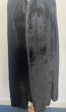 Vintage 2 metres  Mid 20th C Fine Printed Black Velvet  Dress Fabric Rayon Goth