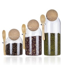 Glass kitchen storage jar with - glass,