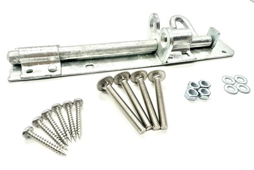 Gate bolts black - 8", silver