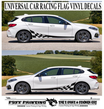  2 x chequered flag vinyl stickers graphics car side decals fun racing large