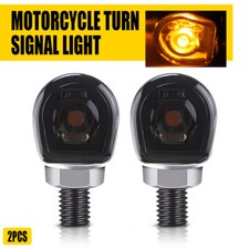 2x Motorcycle Black Amber LED
