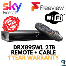 Sky + HD Box 2TB WiFi (Remote Control & Cables) Slimline Plus DRX895WL Freeview