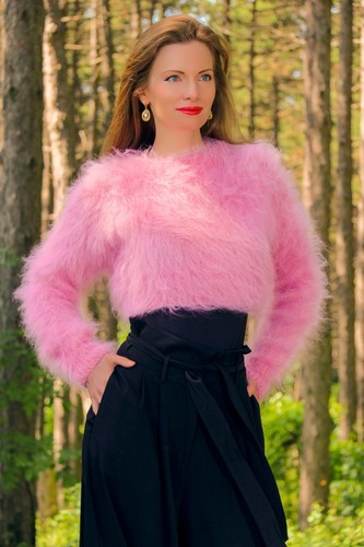 Handmade cropped mohair