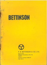 BETTINSON 3-D SEED DRILL OPERATORS & PARTS MANUAL - 3D