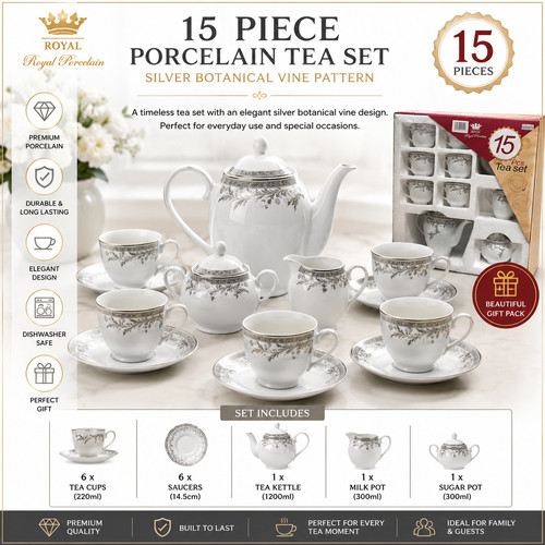Piece porcelain silver - 15,