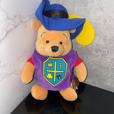 Disney Store Winnie the Pooh Musketeer Plush 8" Soft Toy Sword Hat Costume