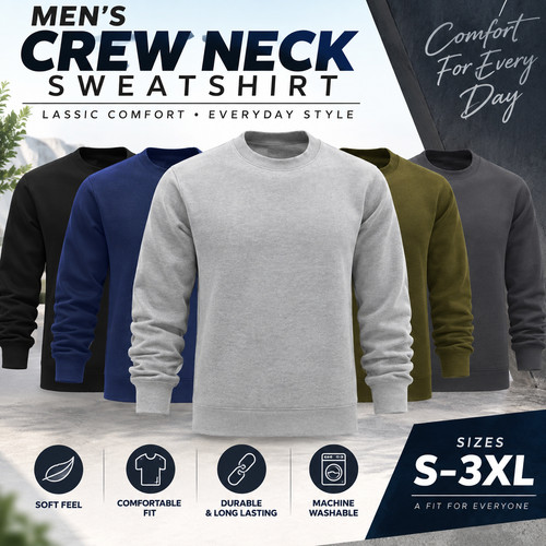 Mens plain sweatshirt jumper - mens,