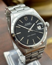 Vintage 1984 Rolex Tudor Oysterdate Ref 9012/0 Mens Watch Rare Black Dial