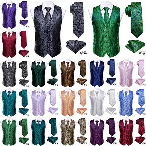 Mens paisley vest necktie - paisley, &