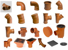110mm Underground Drainage Pipe & Fittings - Bends, Couplers, Gullies, Hoppers -