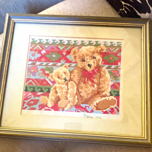 Framed finished cross stitch - framed,