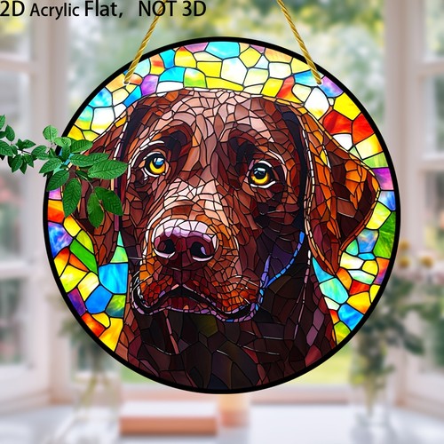 Chocolate labrador acrylic - chocolate,