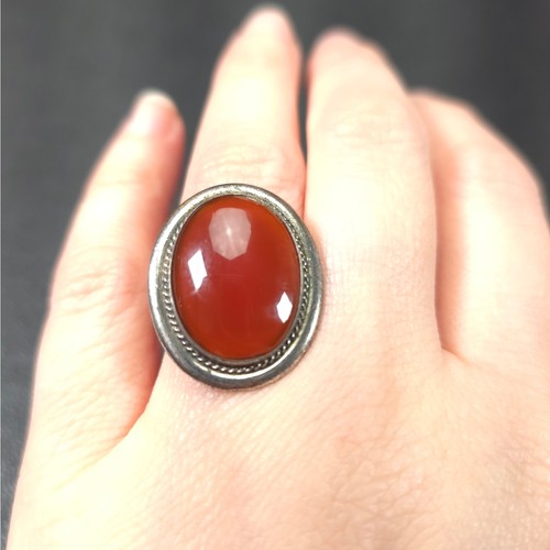 Vintage large carnelian 925 - carnelian,