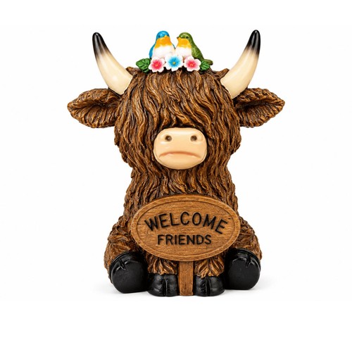 Highland cow polyresin welcome - cow,