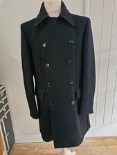 Mens Holland Esquire Navy Overcoat S46 Mod/Retro