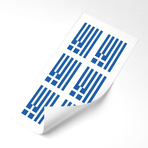 Greece flag stickers - x6, 25mm