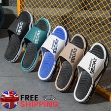 New Mens Sliders Slip-On Flip Flops Sandals Gym Shoes Summer Holiday Beach Pool