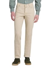 $1,795 NWT Kiton Beige Five-Pocket Flat Front Cotton Trousers Size 40