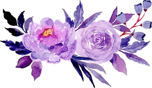 Flower sticker purple rose