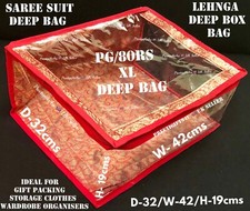 Red Saree X LARGE Bag Wardrobe Storage Indian Lehnga Suit Silk Bag Deep Gift Box