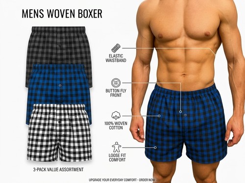 Pack men woven boxer - men's,
